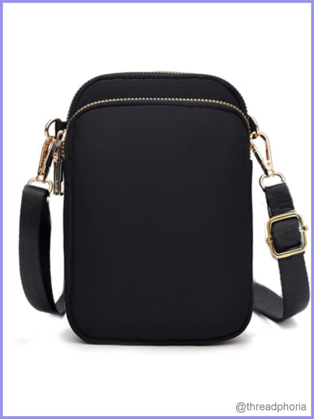 Nylon Sling Crossbody Bag for Women, Mini Travel Pouch with Adjustable Strap,